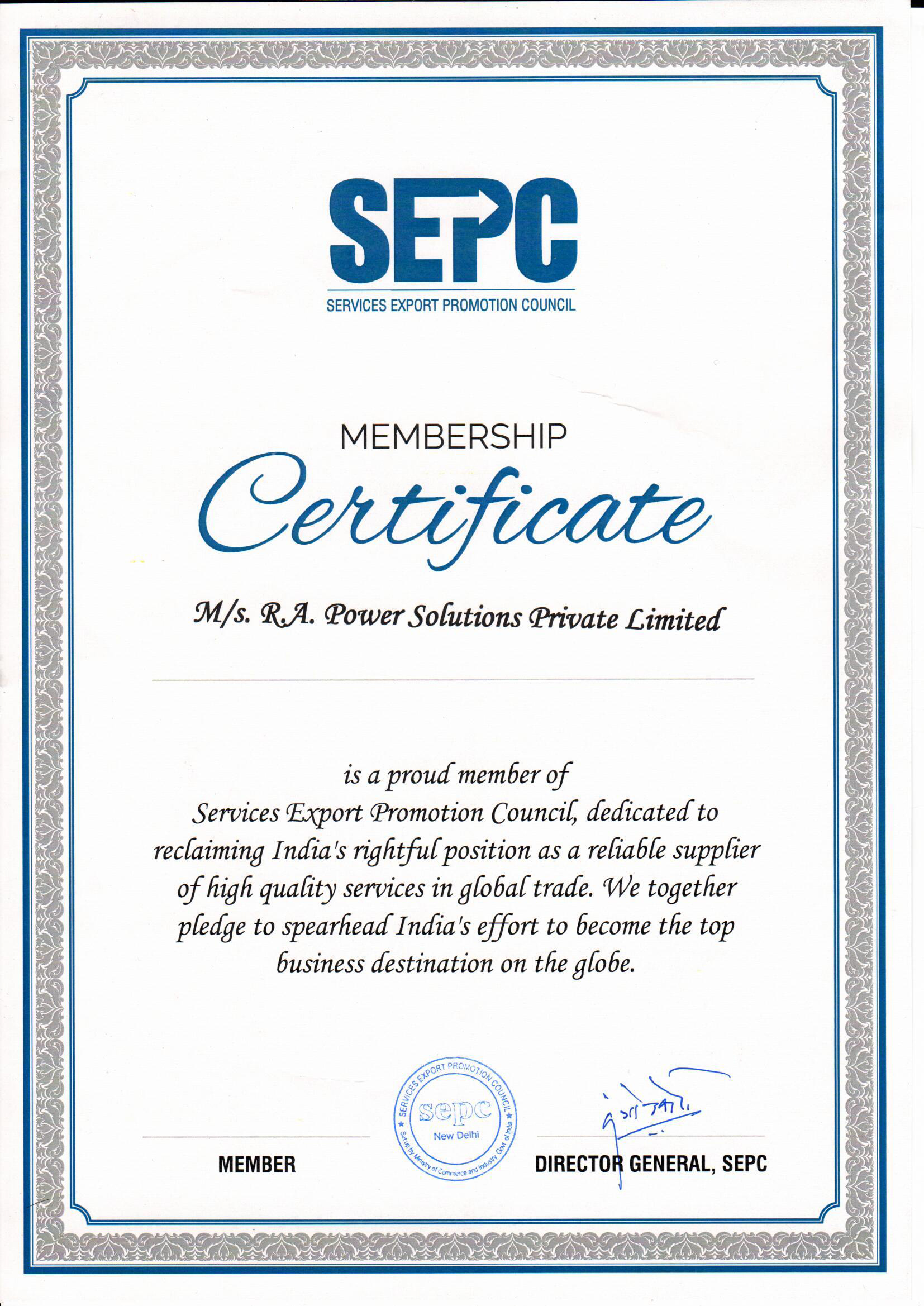 Membership Certificate